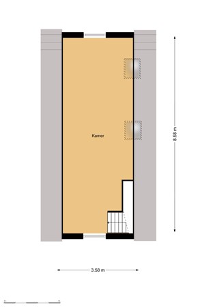 Plattegrond - Hoogstraat 51, 3131 BL Vlaardingen - tweede etage.jpg